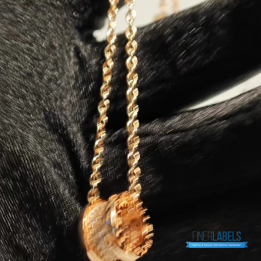 QC Bulgari B.zero1 Necklace in rose gold with pavé diamonds