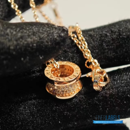 QC Bulgari B.zero1 Necklace in rose gold with pavé diamonds