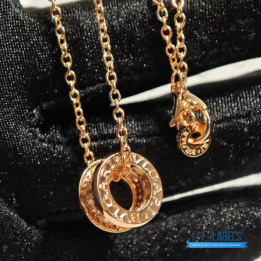 QC Bulgari B.zero1 Necklace in rose gold with pavé diamonds