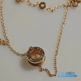 QC Bulgari B.zero1 Necklace in rose gold with pavé diamonds