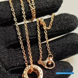 QC Bulgari B.zero1 Necklace in rose gold with pavé diamonds