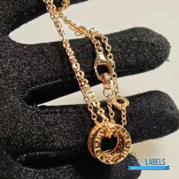 QC Bulgari B.zero1 Necklace in rose gold with pavé diamonds
