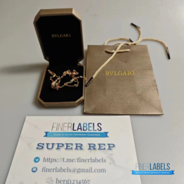 QC Bulgari B.zero1 Necklace in rose gold with pavé diamonds