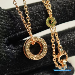 QC Bulgari B.zero1 Necklace in rose gold with pavé diamonds