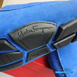 QC Salvatore Ferragamo Gancini Blue Suede Driving Loafers