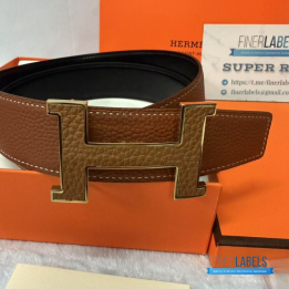 QC Hermès Belt in a gold-toned H buckle