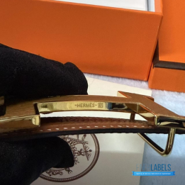QC Hermès Belt in a gold-toned H buckle