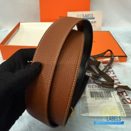 QC Hermès Belt in a gold-toned H buckle