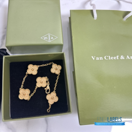 Vintage Alhambra 5 Motif Yellow Gold Bracelet