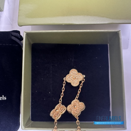 Vintage Alhambra 5 Motif Yellow Gold Bracelet