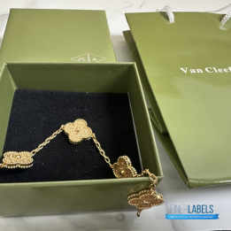 Vintage Alhambra 5 Motif Yellow Gold Bracelet