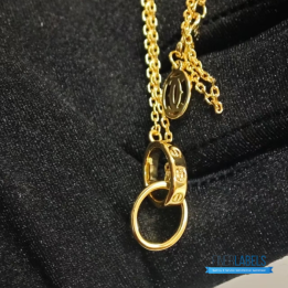 QC Cartier Love Necklace in Interlocking Yellow Gold Rings