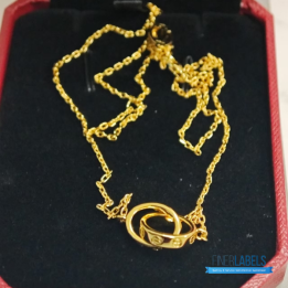 QC Cartier Love Necklace in Interlocking Yellow Gold Rings