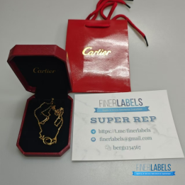 QC Cartier Love Necklace in Interlocking Yellow Gold Rings