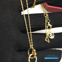 QC Cartier Love Necklace in Interlocking Yellow Gold Rings