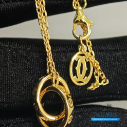 QC Cartier Love Necklace in Interlocking Yellow Gold Rings