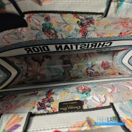 QC Christian Dior Canvas Embroidered Medium KJouy Fantastica Book Tote Bag