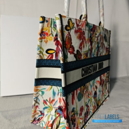 QC Christian Dior Canvas Embroidered Medium KJouy Fantastica Book Tote Bag