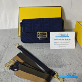 Fendi FF Baguette Bag in Dark Blue Denim