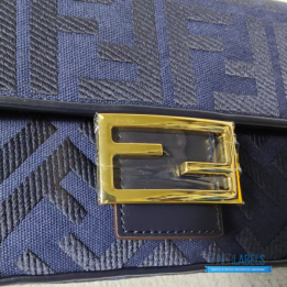 QC Fendi FF Baguette Bag in Dark Blue Denim