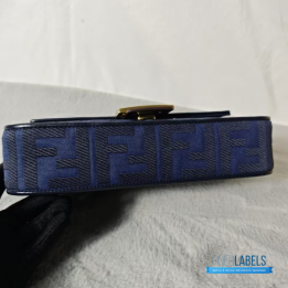 QC Fendi FF Baguette Bag in Dark Blue Denim