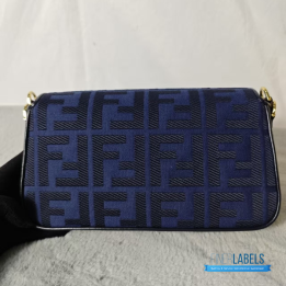QC Fendi FF Baguette Bag in Dark Blue Denim