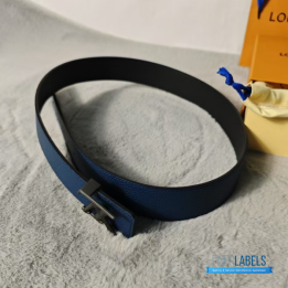 QC Louis Vuitton Tilt 40mm Reversible Belt crafted from Taurillon leather in a blue shade
