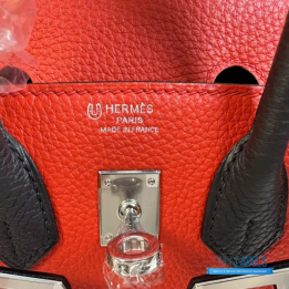 QC Hermes Birkin 25 Striking Red Togo Leather