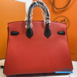 QC Hermes Birkin 25 Striking Red Togo Leather