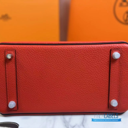 QC Hermes Birkin 25 Striking Red Togo Leather