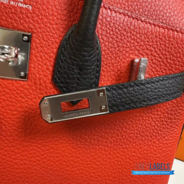 QC Hermes Birkin 25 Striking Red Togo Leather
