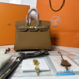 QC Hermes Gold Togo Birkin 25 Handbag