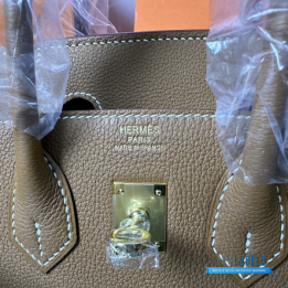 QC Hermes Gold Togo Birkin 25 Handbag