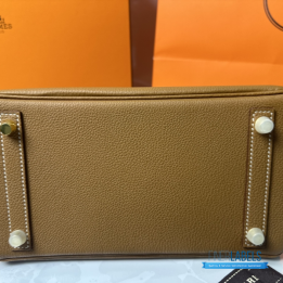 QC Hermes Gold Togo Birkin 25 Handbag