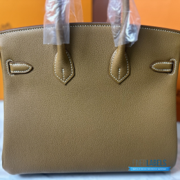 QC Hermes Gold Togo Birkin 25 Handbag
