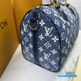 QC Louis Vuitton Monogram Jacquard Denim Speedy Bandouliere 25