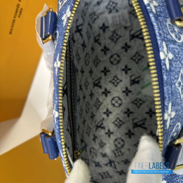 QC Louis Vuitton Monogram Jacquard Denim Speedy Bandouliere 25