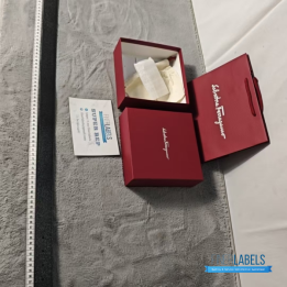 QC Salvatore Ferragamo Reversible Gancini Belt in Black and Red Textured Leather