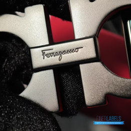 QC Salvatore Ferragamo Reversible Gancini Belt in Black and Red Textured Leather