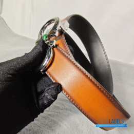 QC Salvatore Ferragamo Gancini Reversible Leather Belt in Brown Leather with a Silver-Tone Buckle
