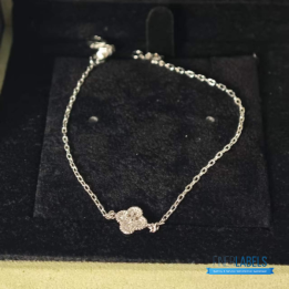 VCA 18K White Gold Diamond Sweet Alhambra Bracelet