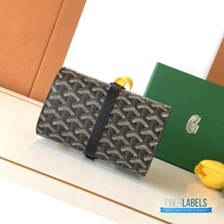 ually a Goyard Double Travel Watch Case (Black Goyardine canvas)