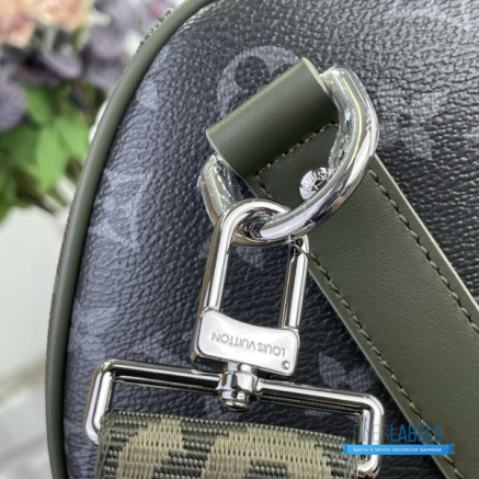 LV Keepall Bandoulière 45 (Khaki Green Monogram Eclipse Coated Canvas)