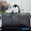 LV Keepall Bandoulière 45 (Black Monogram Midnight Coated Canvas)