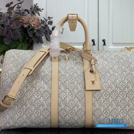 LV Keepall Bandoulière 45 (Peuplier Monogram Emblème Canvas)