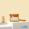 Hermès Mini Herbag Zip 20 (Ecru-Beige Canvas / Fauve Vache Hunter Leather)