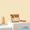Hermès Mini Herbag Zip 20 (Ecru-Beige Canvas / Fauve Vache Hunter Leather)