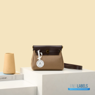 Hermes Herbag 20 Mini Khaki Canvas Leather Bag
