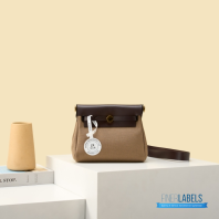 Hermes Herbag 20 Mini Khaki Canvas Leather Bag