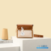Hermes Herbag 20 Mini Beige Canvas Leather Bag